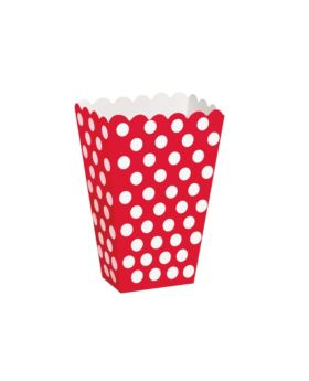 8 Red Polka Dot Party Treat Boxes