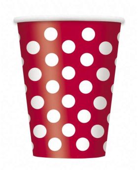 Red Polka Dot Party Paper Cups 6pk