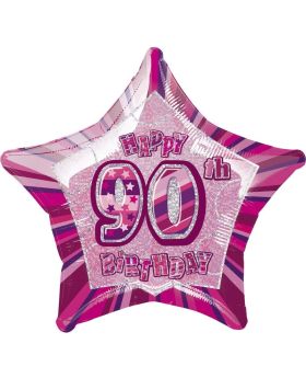 Pink Glitz Star 90 Foil Party Balloon 20''