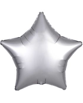 Silver Satin Star Foil Balloon