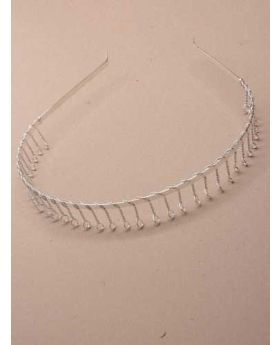 Silver Metal Headband with Wire Hair Comb 