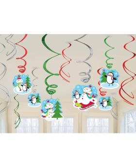 Joyful Snowman Swirl Decorations
