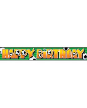 Football Party Happy Birthday Foil Banner