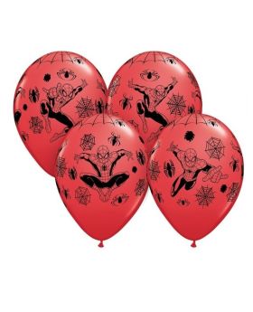 6 Spiderman Latex Balloons 12"