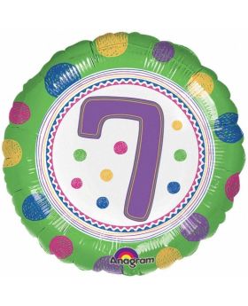 SpotOn 7th Happy Birthday Foil Balloon 17"