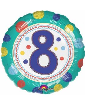 SpotOn 8th Happy Birthday Foil Balloon 17"
