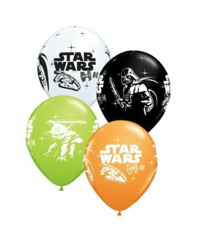 6 Darth Vader & Yoda Assorted Latex Balloons 12"