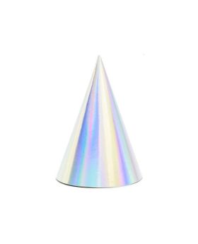 6 Iridescent Party Hats