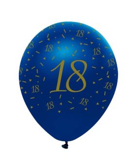Navy & Gold Geode Party Age 18 Latex Balloons 12", pk6