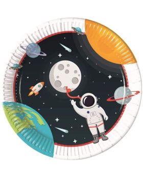 Space Astronaut Party Plates 23cm, pk8
