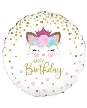 Kitten Happy Birthday Foil Balloon 18"