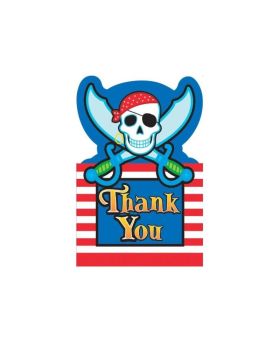 Pirate Party Thank You Cards, pk8