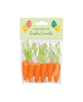 Easter Carrot Decorations, pk6
