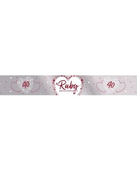 Ruby Anniversary Foil Banner 2.74m