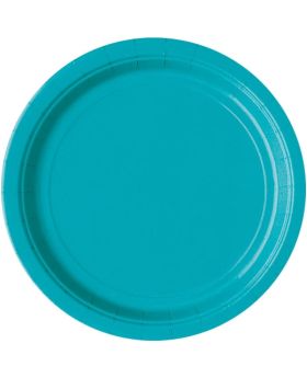 8 Caribbean Blue Paper Dinner Plates