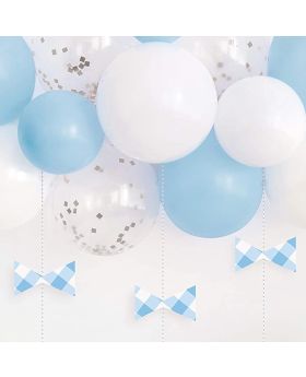 Blue Gingham 1st Birthday Party Balloon Arch Kit