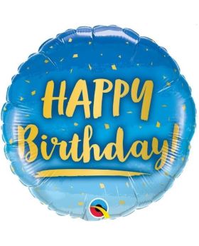 Blue Happy Birthday Foil Balloon 18"