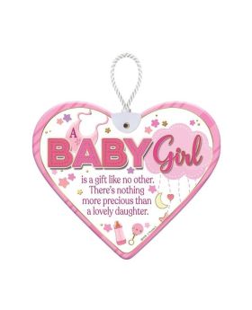 Baby Girl Ceramic Heart Plaque