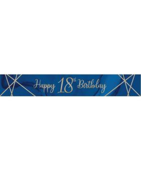 Navy & Gold Geode Party Age 18 Foil Banner 2.74m