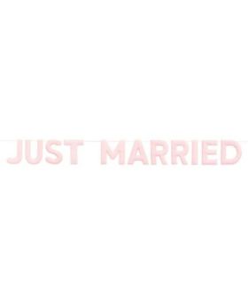 "Just Married" Stuffed Felt Garland 77cm
