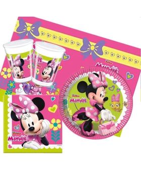 Disney Minnie Mouse Party Pack For 8 Including Tableware And 8 Filled Party Bags