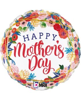 Mother's Day Floral Foil Balloon 18"