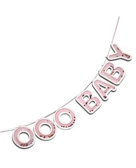 Pink Ooo Baby Bunting Banner