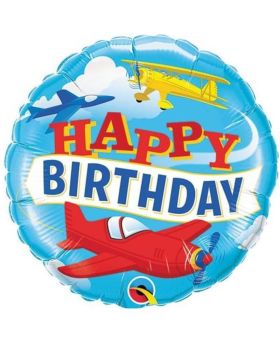 Happy Birthday Airplanes Foil Balloon 18"