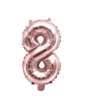 Rose Gold Number 8 Air Fill Foil Balloon 14"