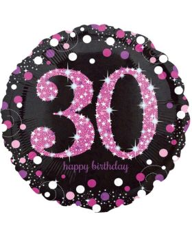 Pink Sparkling Celebration 30th Birthday Foil Balloon 18"