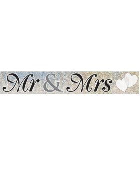 Mr & Mrs Prismatic Foil Banner 3.65m