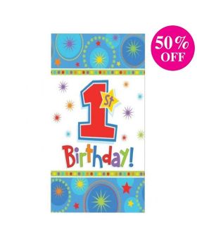 1st Birthday One-Derful Boy Paper Tablecover