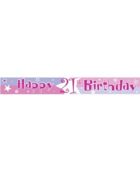 21st Birthday Pink Shimmer Banner