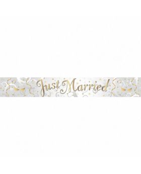 Foil Banner Just Married Holographic 2.74 m