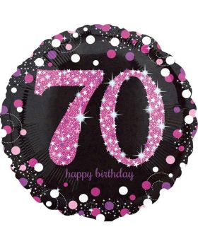 Pink Sparkling Celebration 70th Birthday Foil Balloon 18"