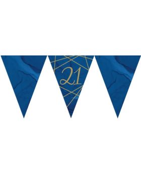 Navy & Gold Geode Party Age 21 Flag Banner 3m