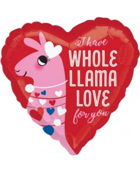 Whole Llama Love Foil Balloon 17"