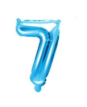 Blue Number 7 Air Fill Foil Balloon 14"