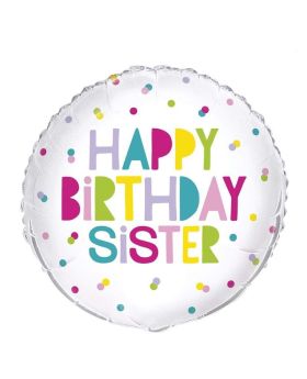 Happy Birthday Sister Foil Balloon 18"