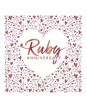 Ruby Anniversary Foil Luxury Napkins 33cm x 33cm, pk16