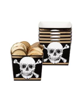 6 Black & Gold Pirate Bowls
