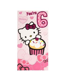 Hello Kitty Age 6 Birthday Card