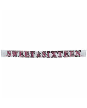 Sweet 16 Sparkle Glitter Fringe Banner