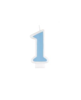 Blue Number 1 Birthday Candle
