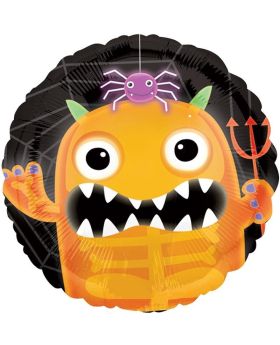 Halloween Boo Crew Orange Monster Foil Balloon 18"