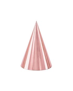Rose Gold Party Hats, pk6