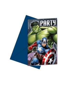 6 Avengers Heroes Party Invitations