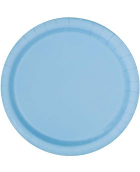Powder Blue Paper Dinner Plates, pk8