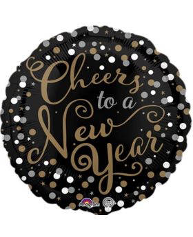 Happy New Year Confetti & Celebration Foil Balloon 17"