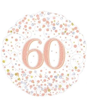 Rose Gold Sparkling Dots 60th Birthday Foil Balloon 18"